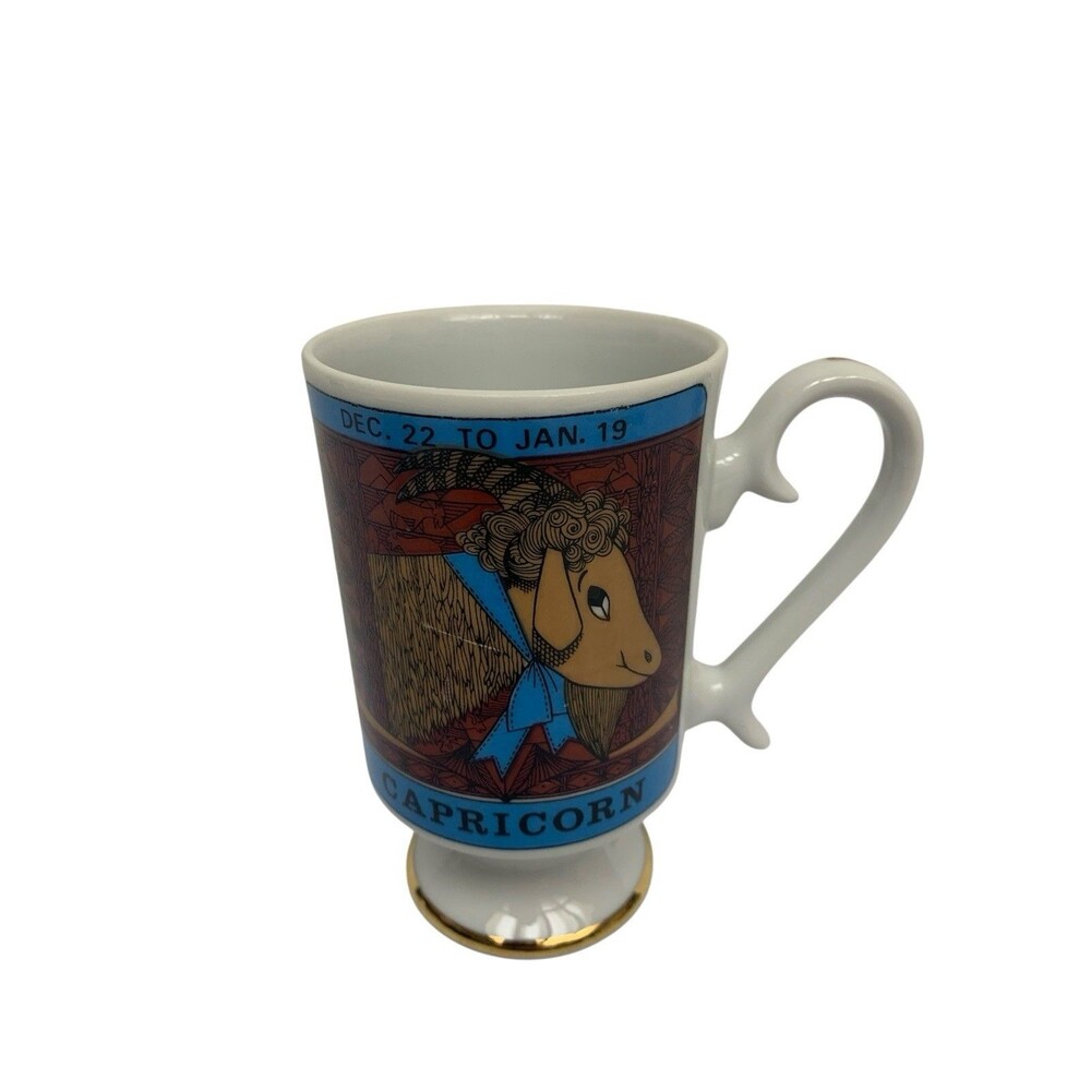 Vintage Royal‎ Crown Capricorn Horoscope Coffee Mug By Elena 8"Tall